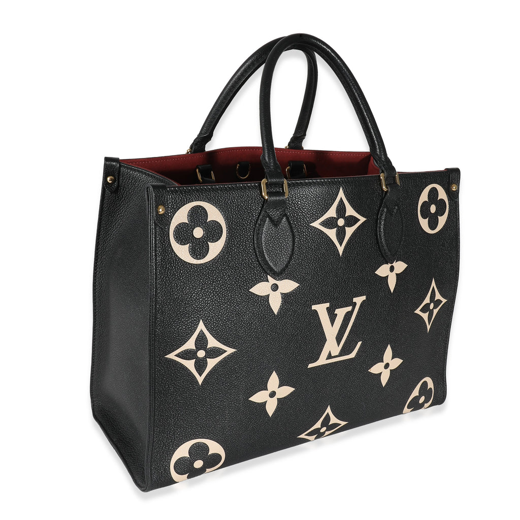 Louis Vuitton Black Beige Empreinte Monogram Giant Onthego MM