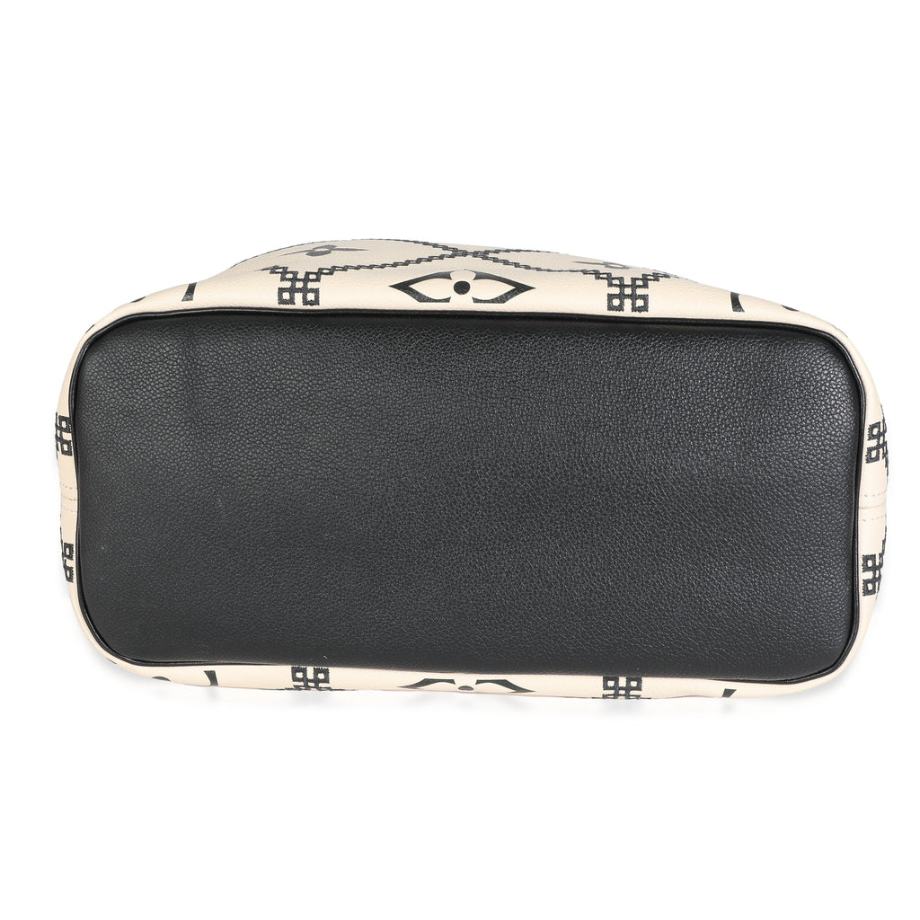 Louis Vuitton Louis Vuitton Cream Black Empreinte Monogram Giant Broderies Neverfull MM