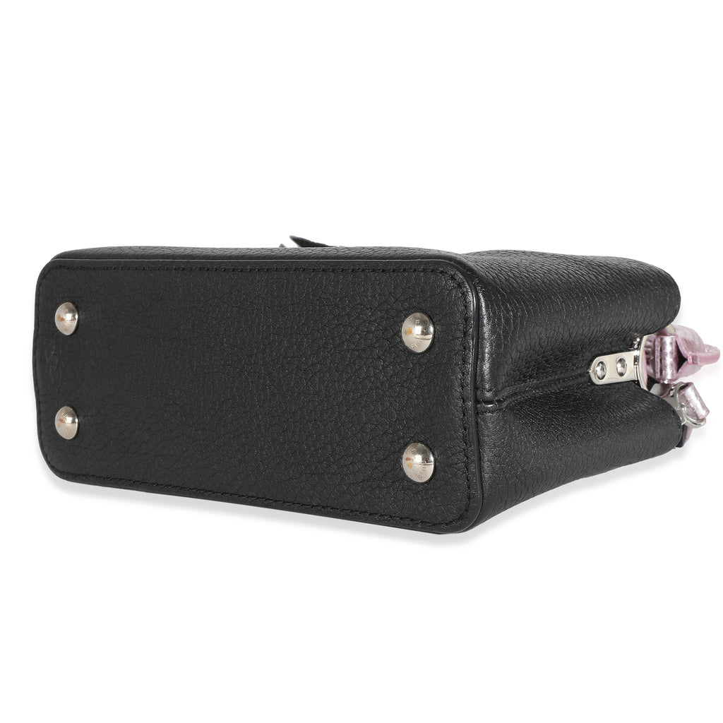 Louis Vuitton Louis Vuitton Black Taurillon Pink Python Mini Capucines