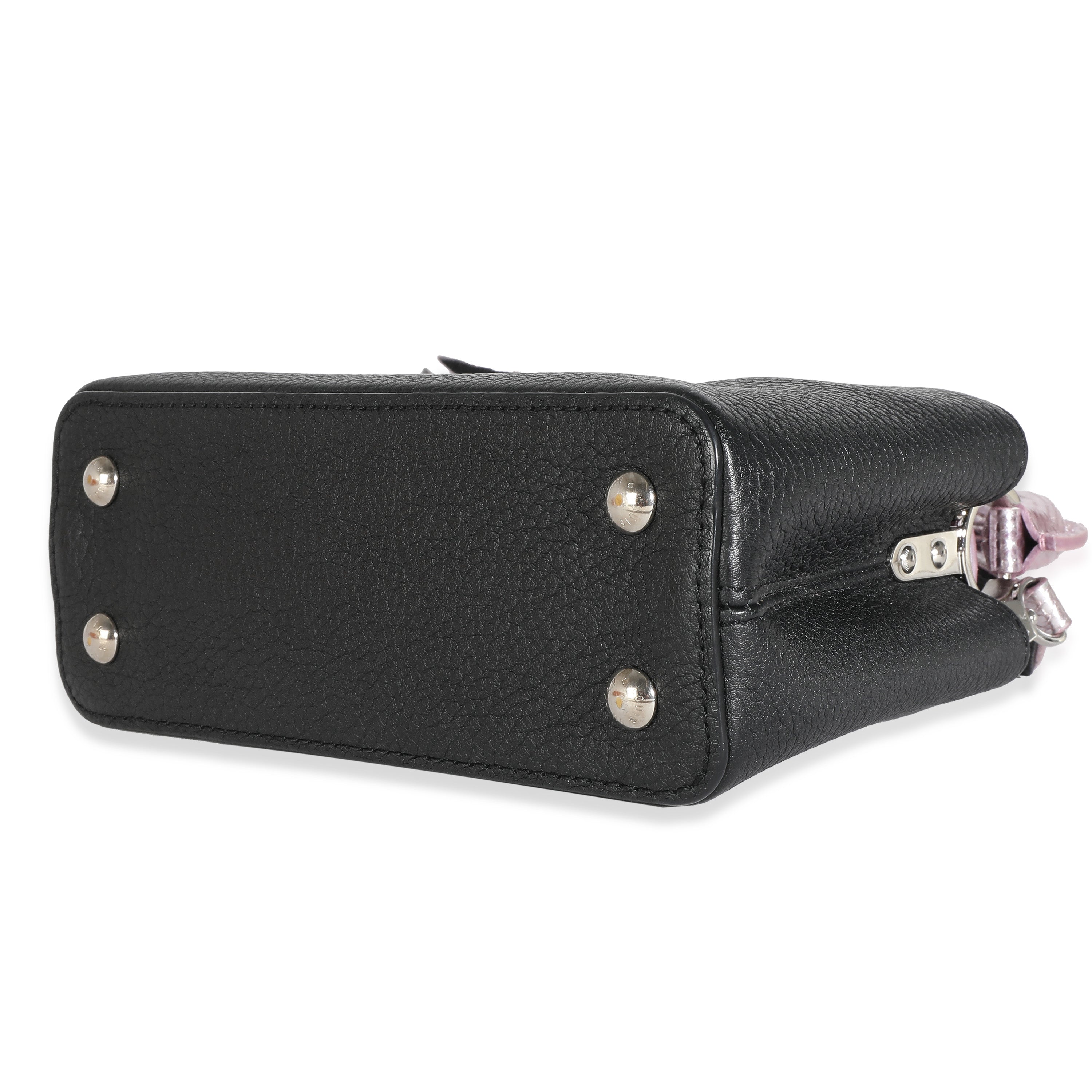 Louis Vuitton Louis Vuitton Black Taurillon Pink Python Mini Capucines