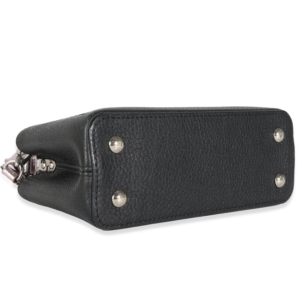 Louis Vuitton Louis Vuitton Black Taurillon Pink Python Mini Capucines