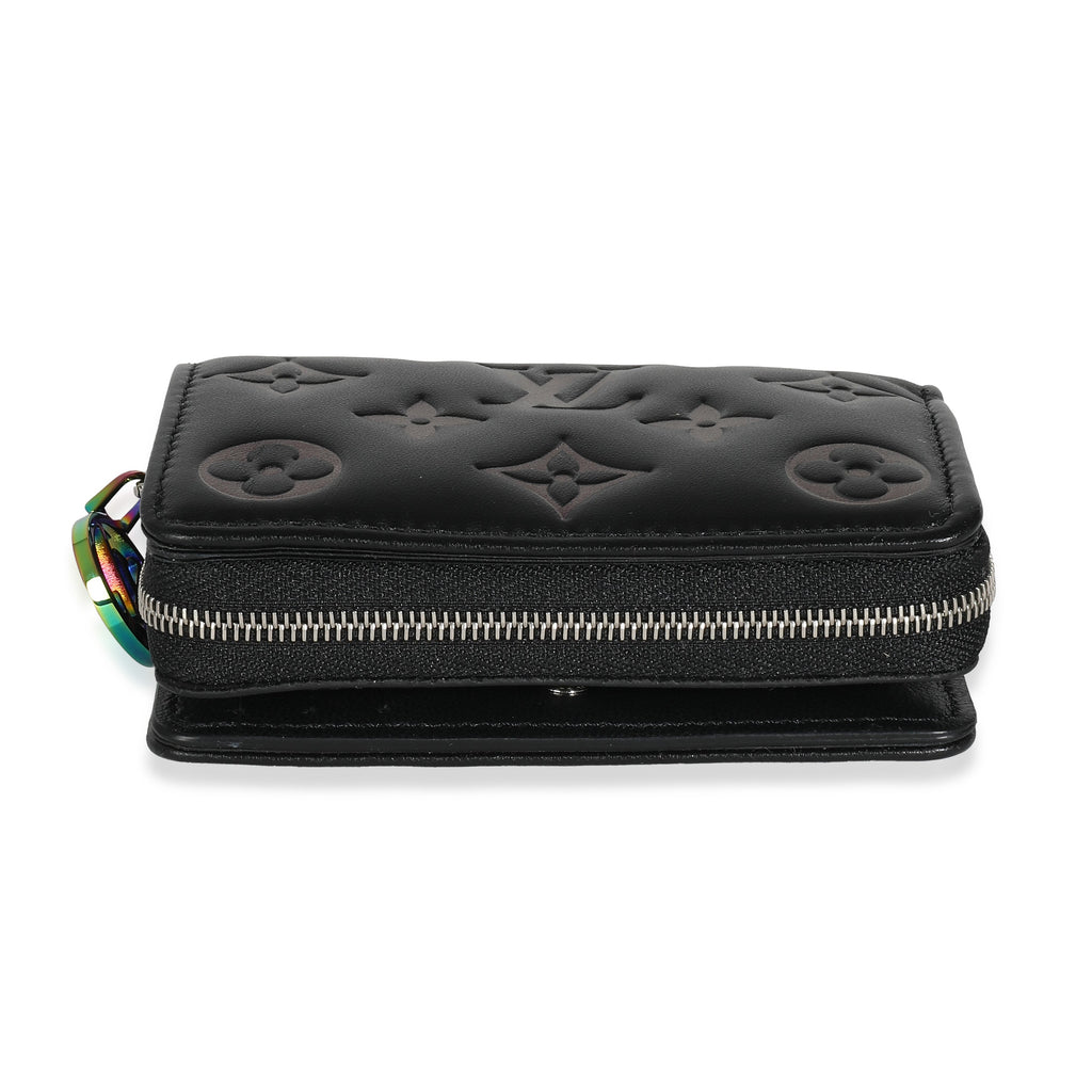 Louis Vuitton Louis Vuitton Black Iridescent Monogram Embossed Lou Coussin Wallet