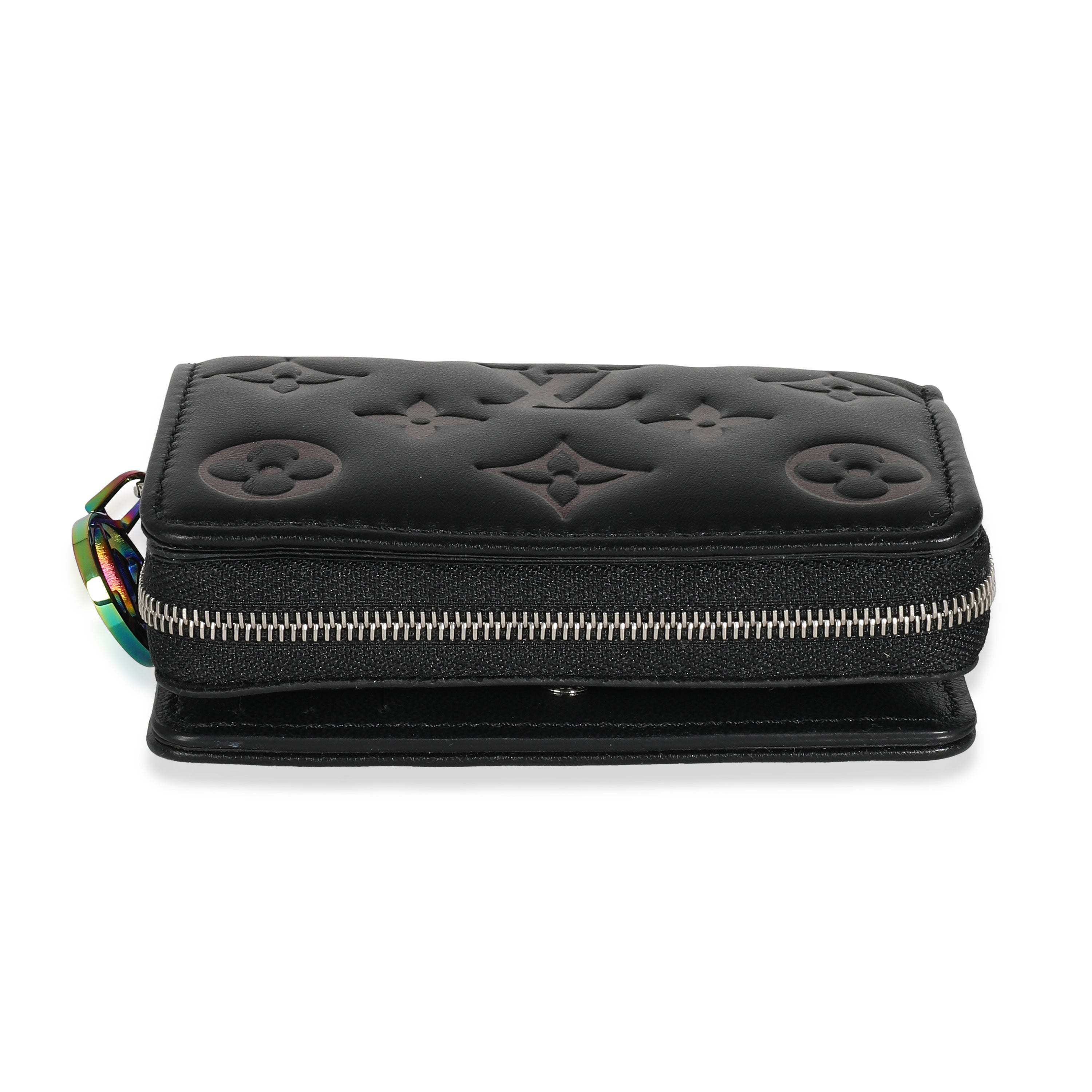 Louis Vuitton Louis Vuitton Black Iridescent Monogram Embossed Lou Coussin Wallet