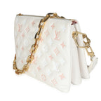 Louis Vuitton Natural Creme Lambskin Embossed Monogram Coussin PM
