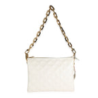 Louis Vuitton Cream Puffy Lambskin Monogram Coussin PM