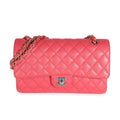 Chanel Dark Pink Quilted Caviar Medium Classic Double Flap Bag