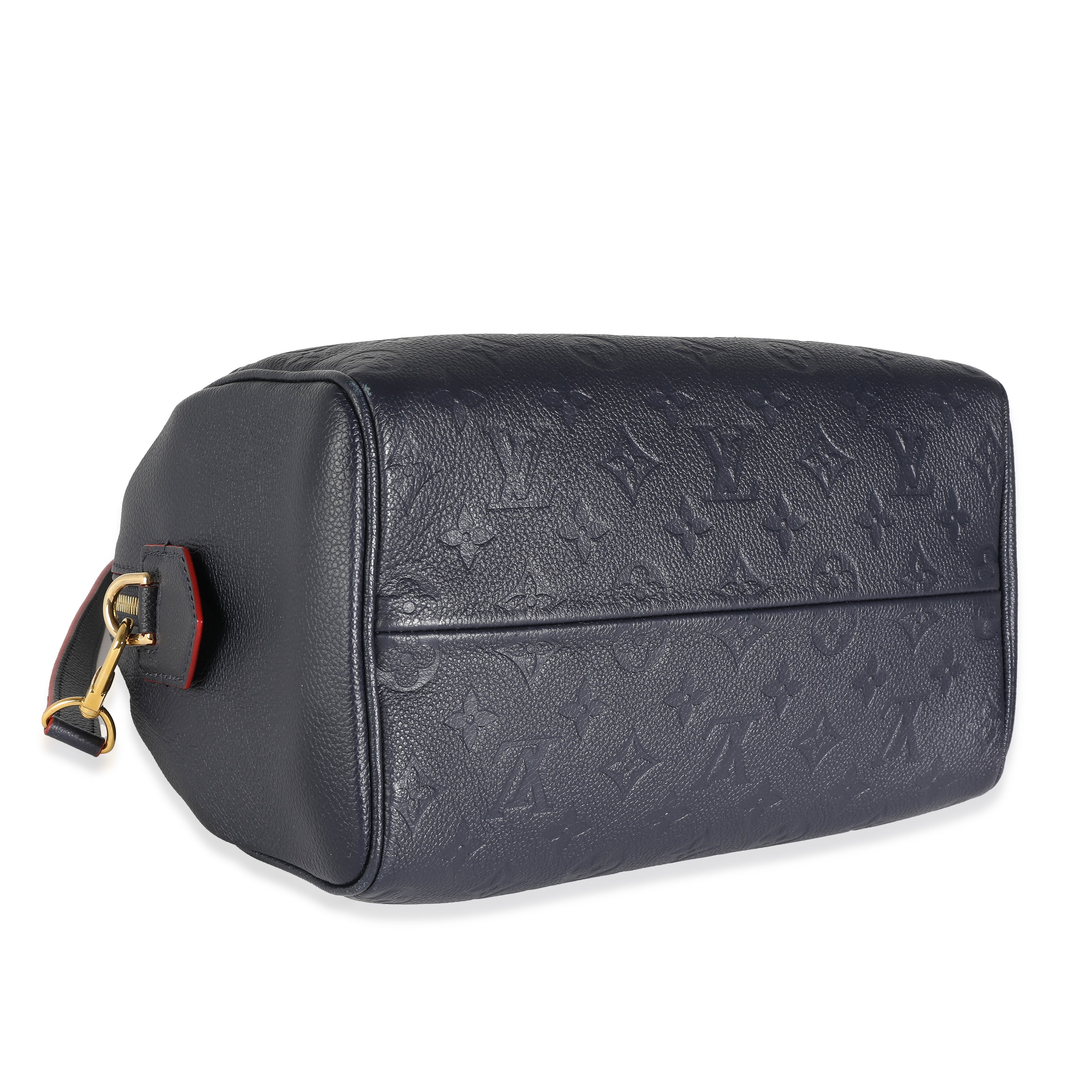 Louis Vuitton Marine Rouge Monogram Empreinte Speedy Bandouliere 25