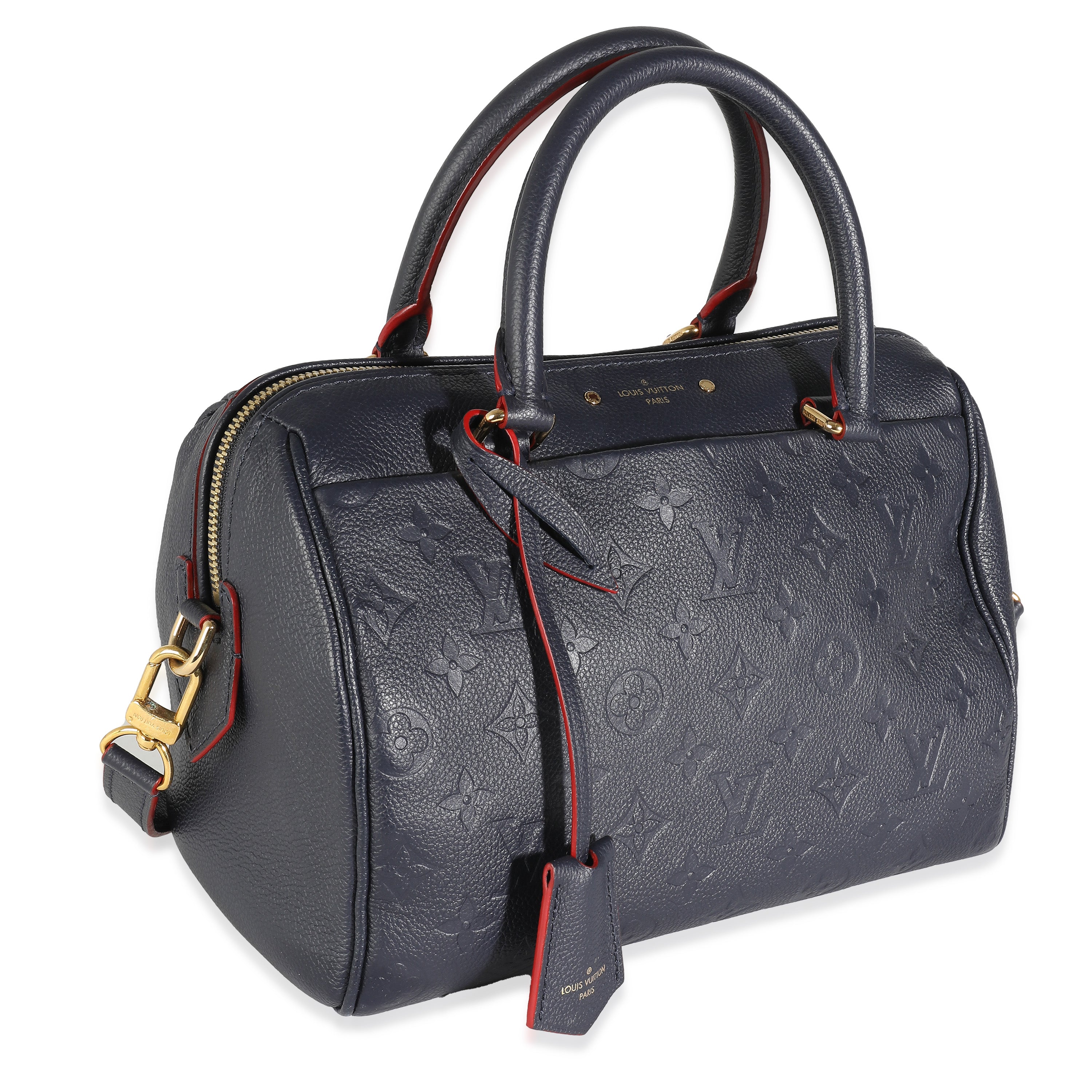 Louis Vuitton Marine Rouge Monogram Empreinte Speedy Bandouliere 25