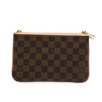 Louis Vuitton Louis Vuitton Pink Damier Ebene Canvas Double Zip Pochette