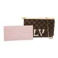 Louis Vuitton Louis Vuitton Pink Damier Ebene Canvas Double Zip Pochette