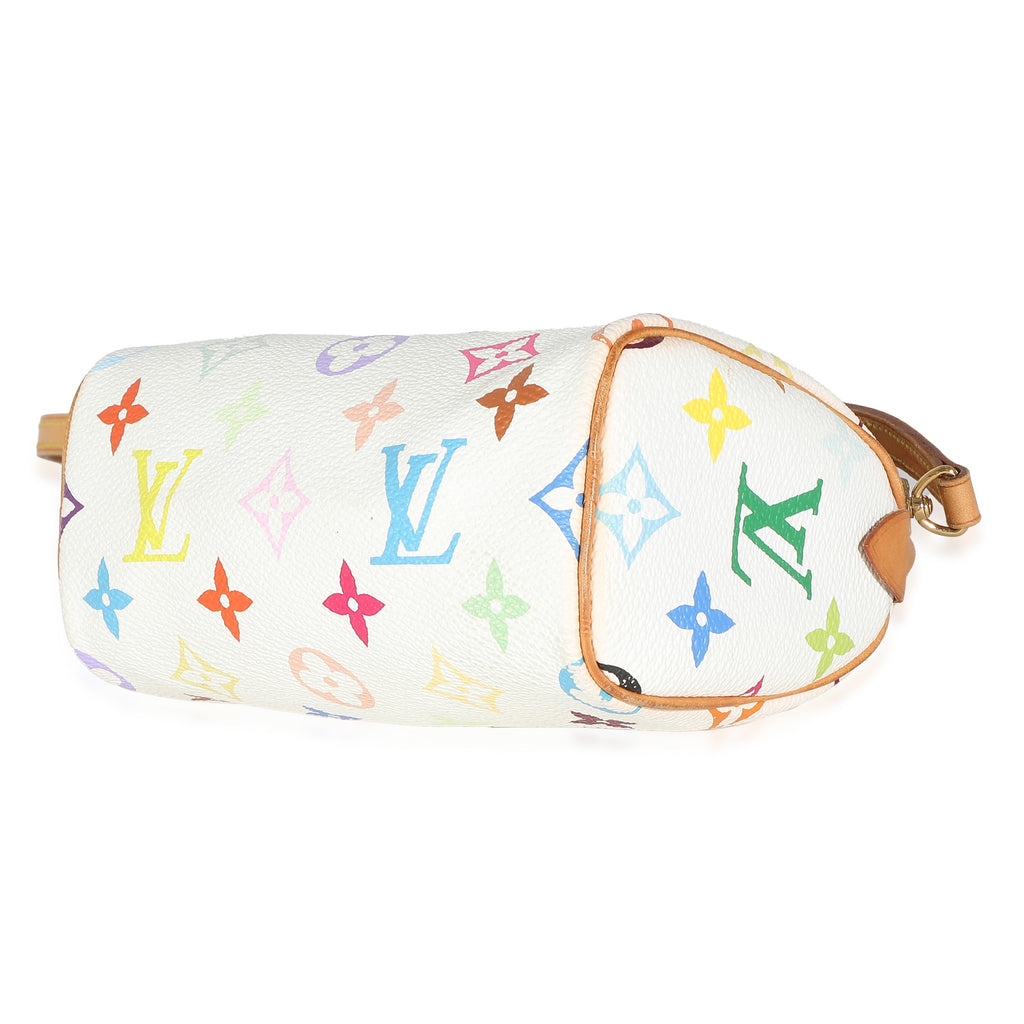 Louis Vuitton Louis Vuitton x Takashi Murakami White Multicolor Monogram Canvas Nano Speedy