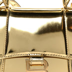 Balenciaga Mirror Calfskin Hourglass Top Handle Bag XS Gold