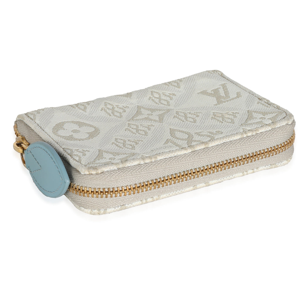 Louis Vuitton Louis Vuitton Beige White Jacquard Since 1854 Zippy Coin Purse