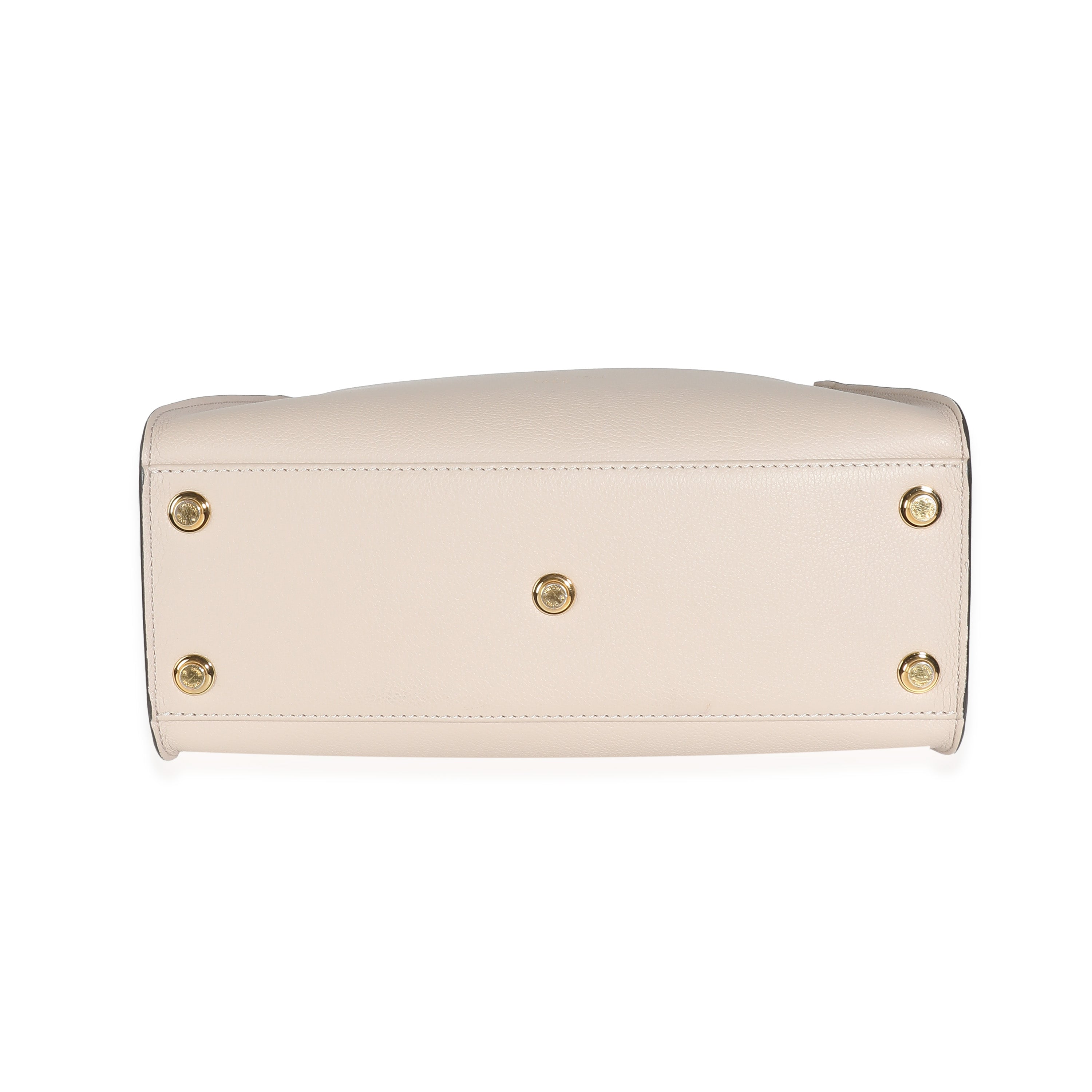 Louis Vuitton Greige Calfskin Monogram Canvas On My Side MM
