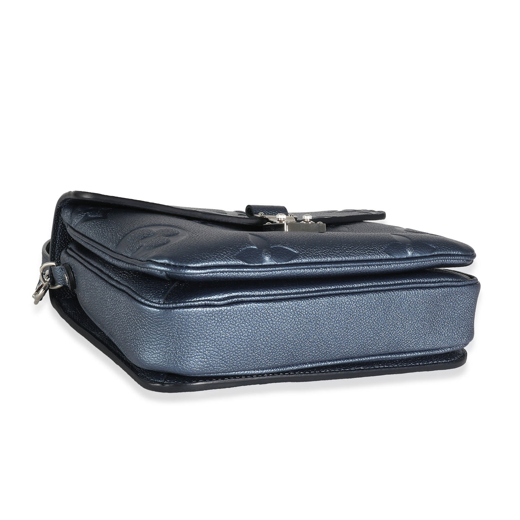 Louis Vuitton Metallic Navy Giant Monogram Empreinte Pochette Métis