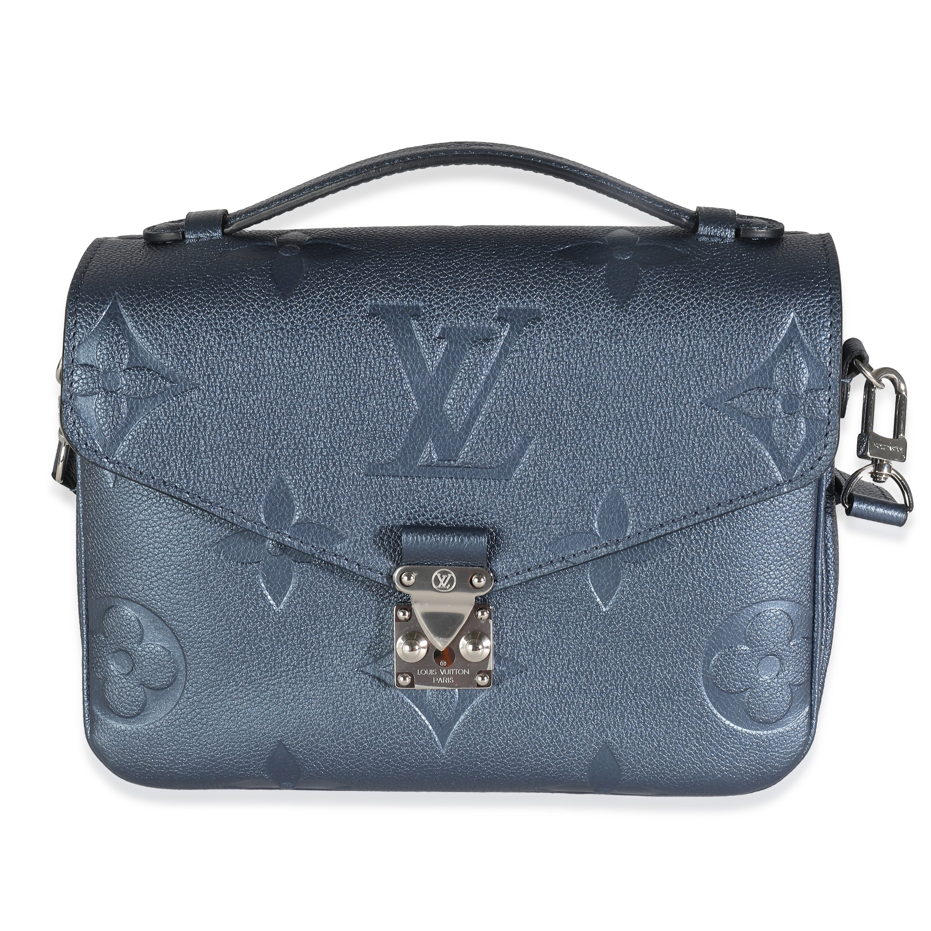 Louis Vuitton Metallic Navy Giant Monogram Empreinte Pochette Métis