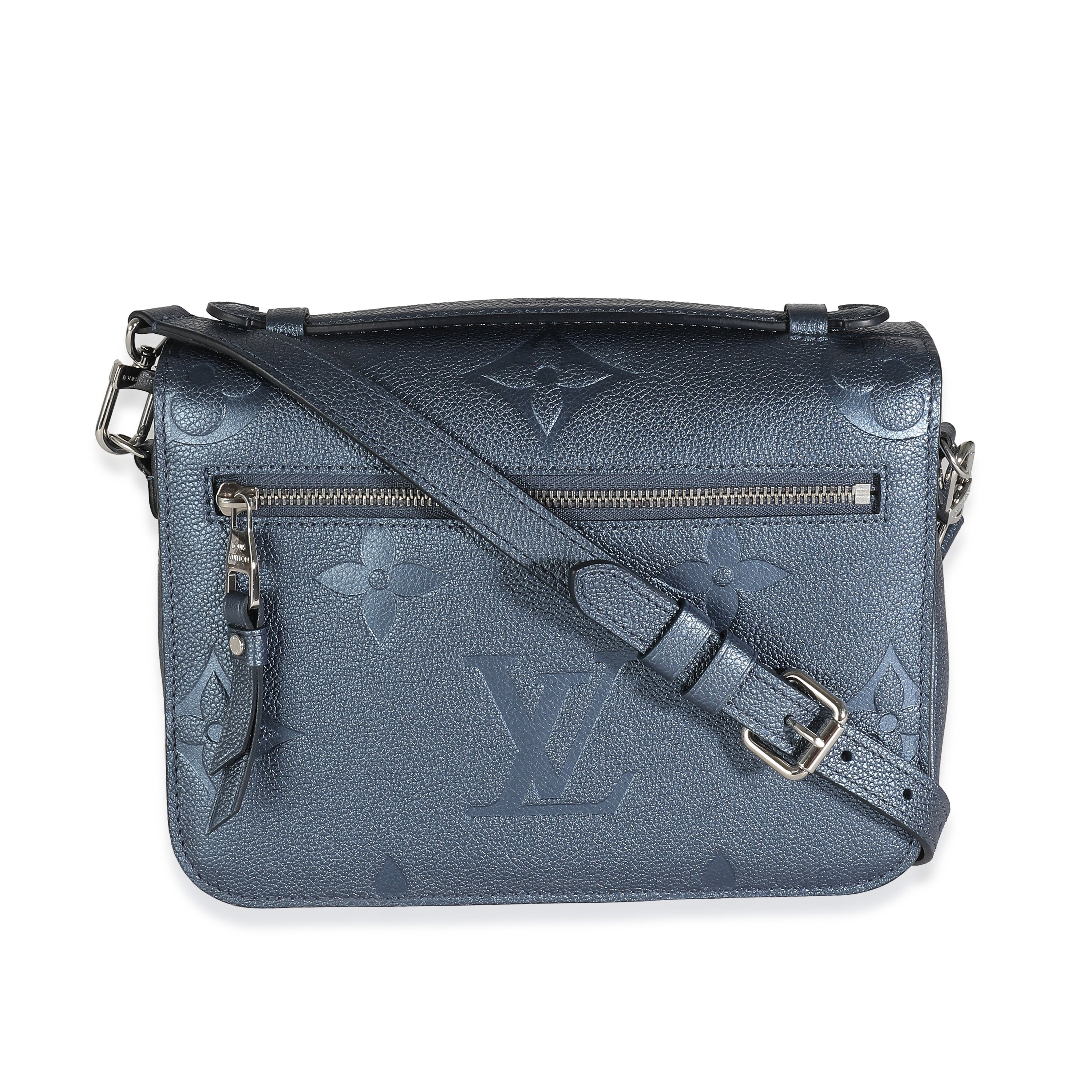 Louis Vuitton Metallic Navy Giant Monogram Empreinte Pochette Métis