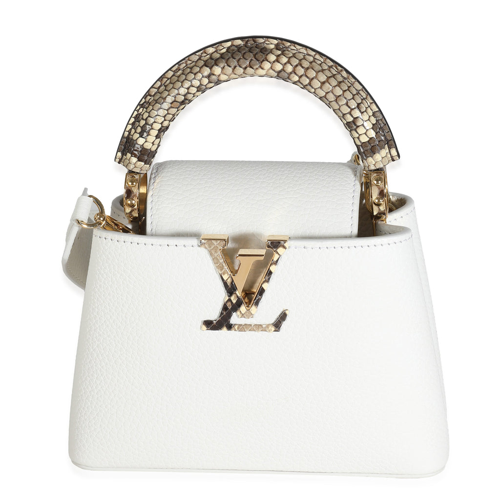 Louis Vuitton Python White Taurillon Mini Capucines