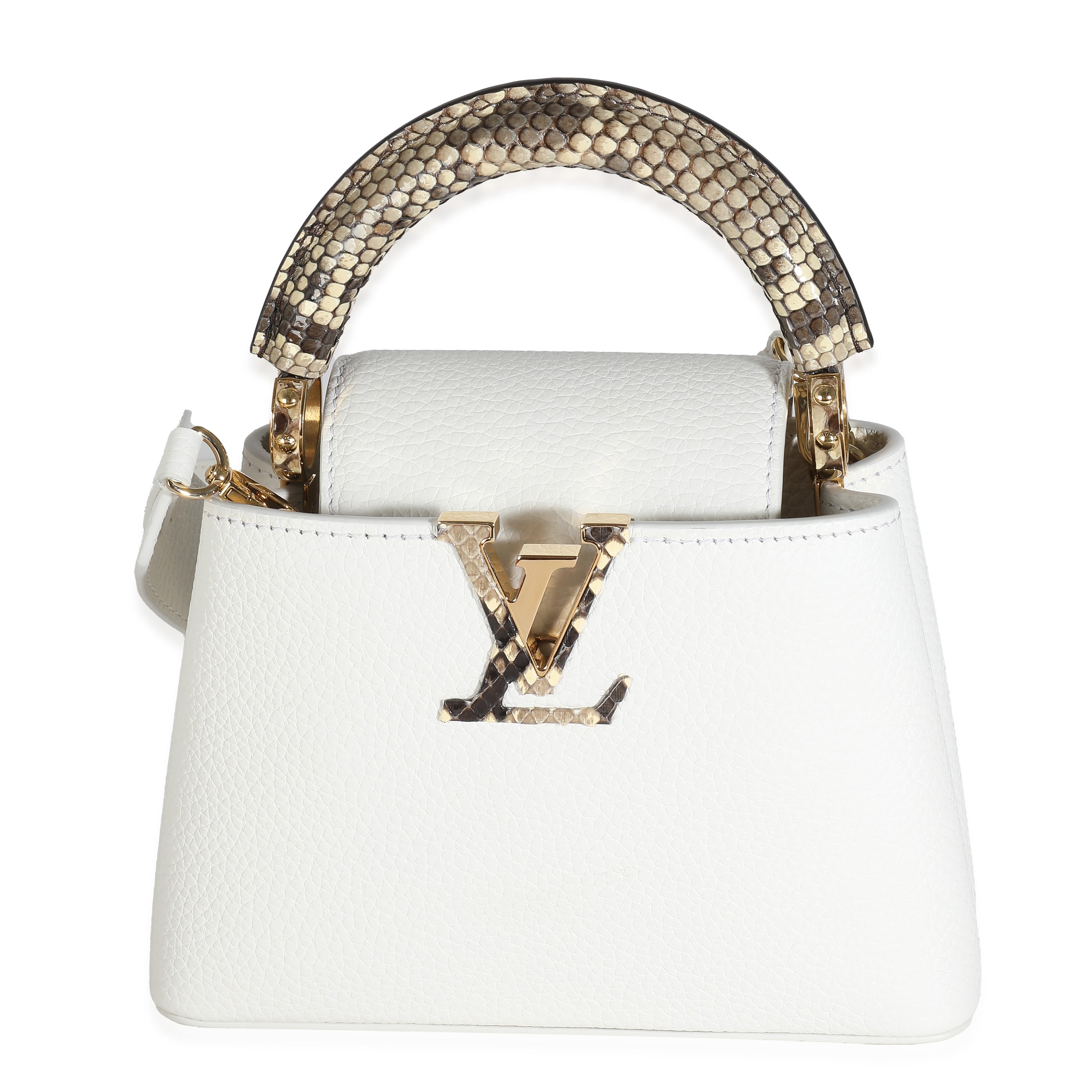 Louis Vuitton Python White Taurillon Mini Capucines