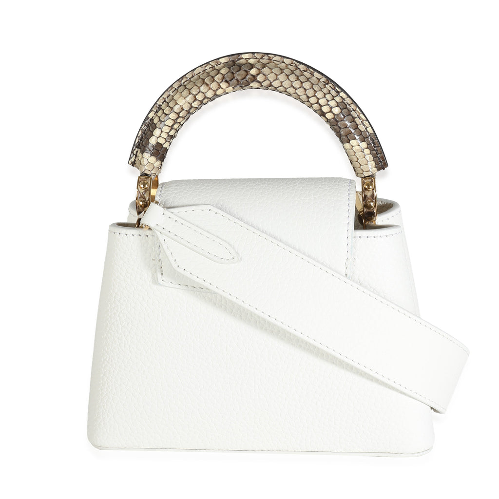 Louis Vuitton Python White Taurillon Mini Capucines