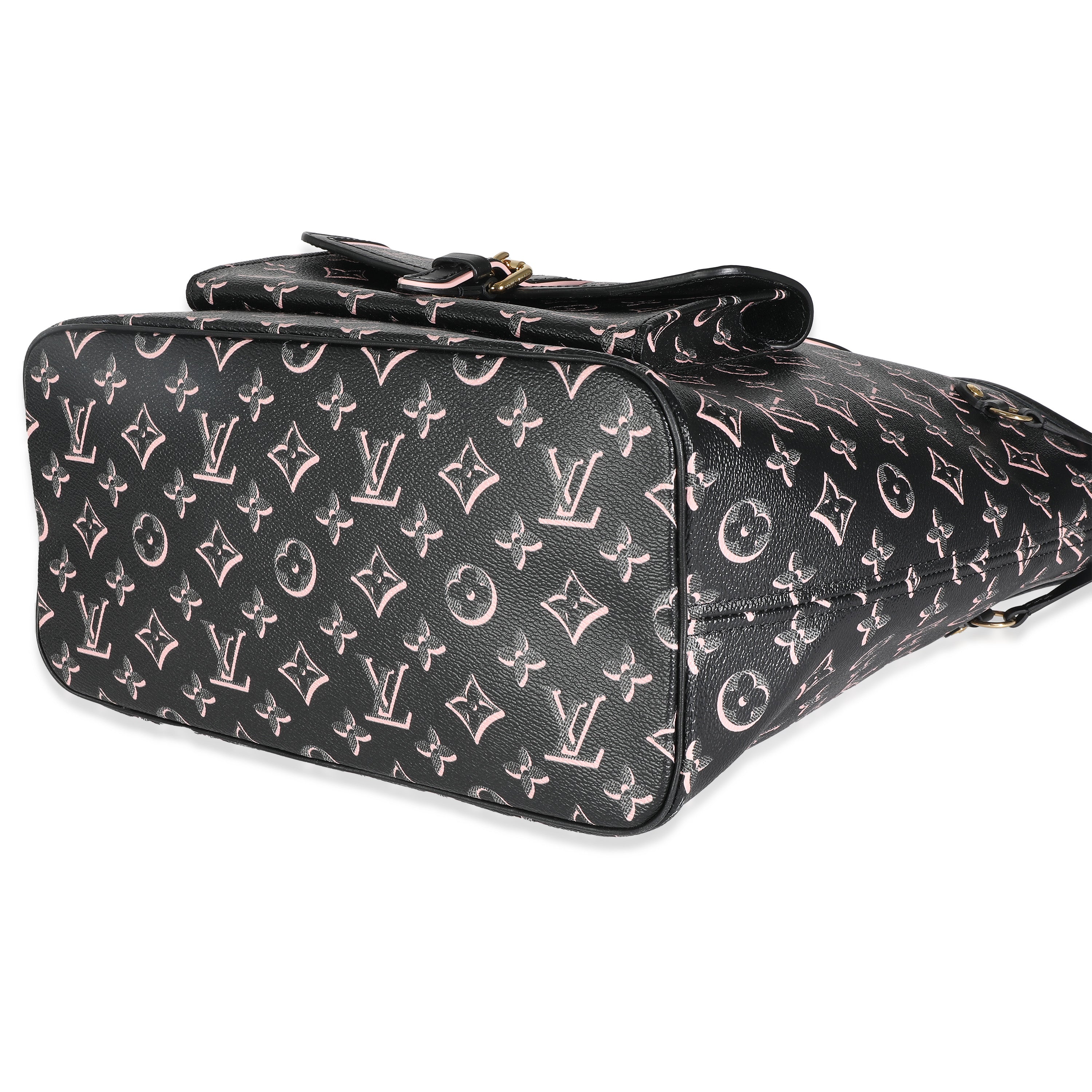 Louis Vuitton Black Pink Monogram Canvas Fall For You Neverfull MM