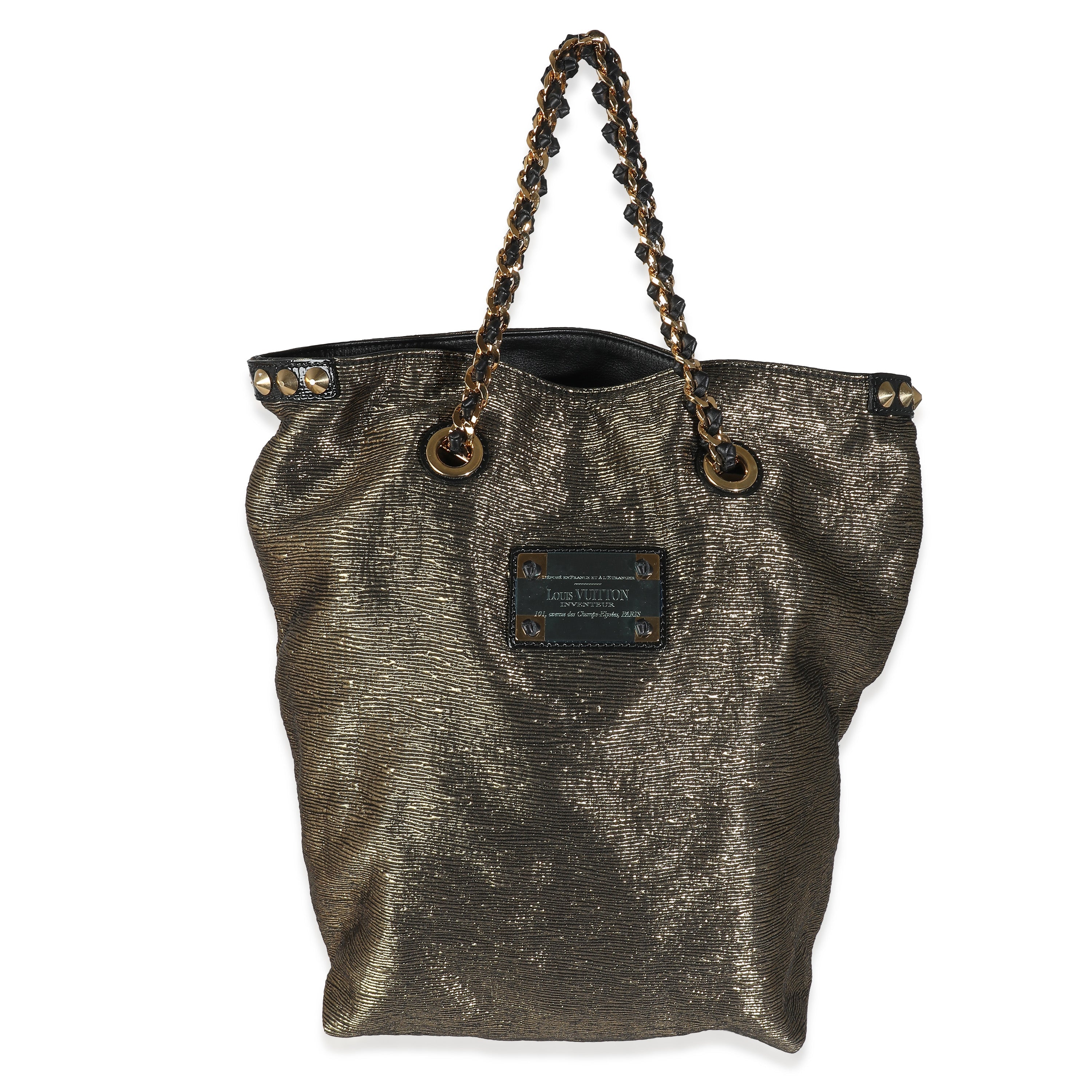 Louis Vuitton Metallic Gold Jacquard Double Jeu Tote