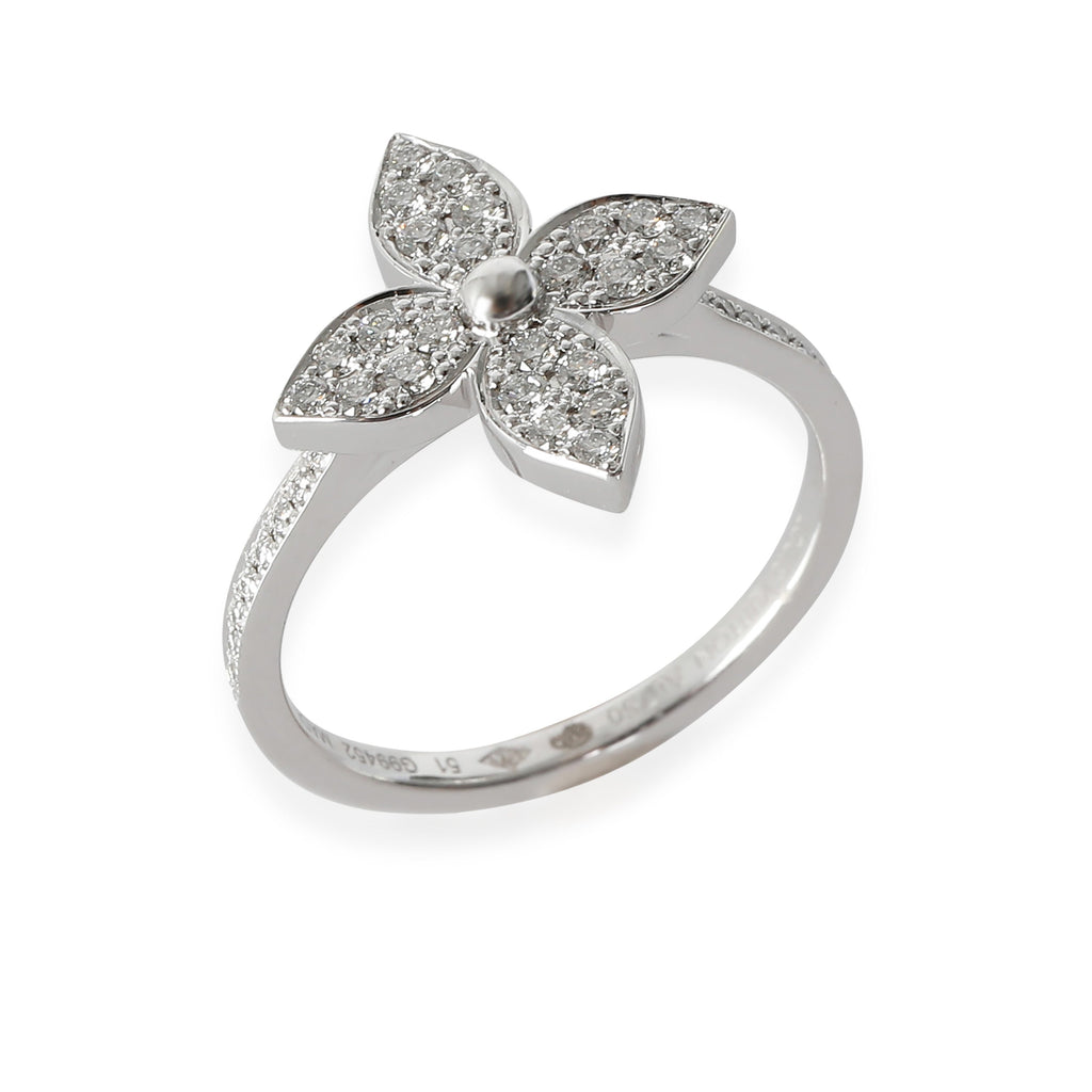 Louis Vuitton Star Blossom Ring in 18K White Gold 0.3 CTW