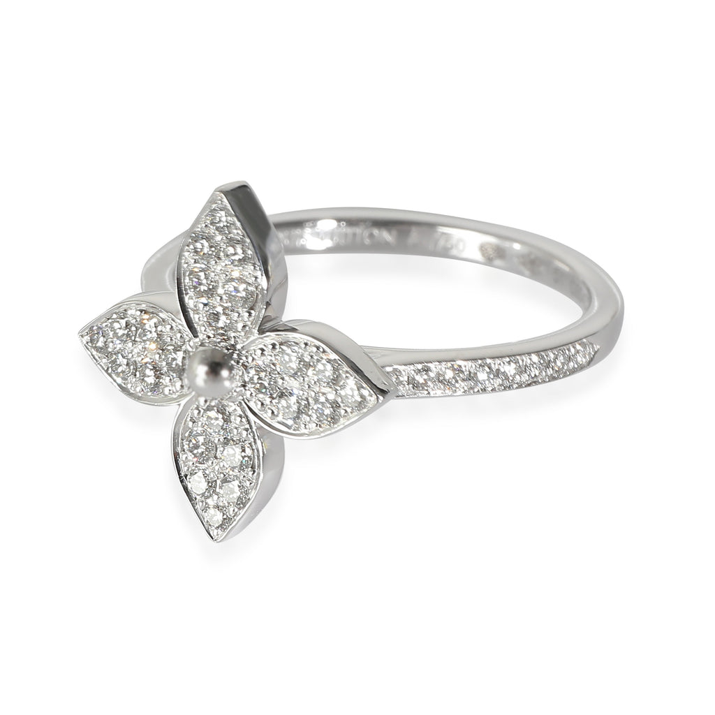 Louis Vuitton Star Blossom Ring in 18K White Gold 0.3 CTW