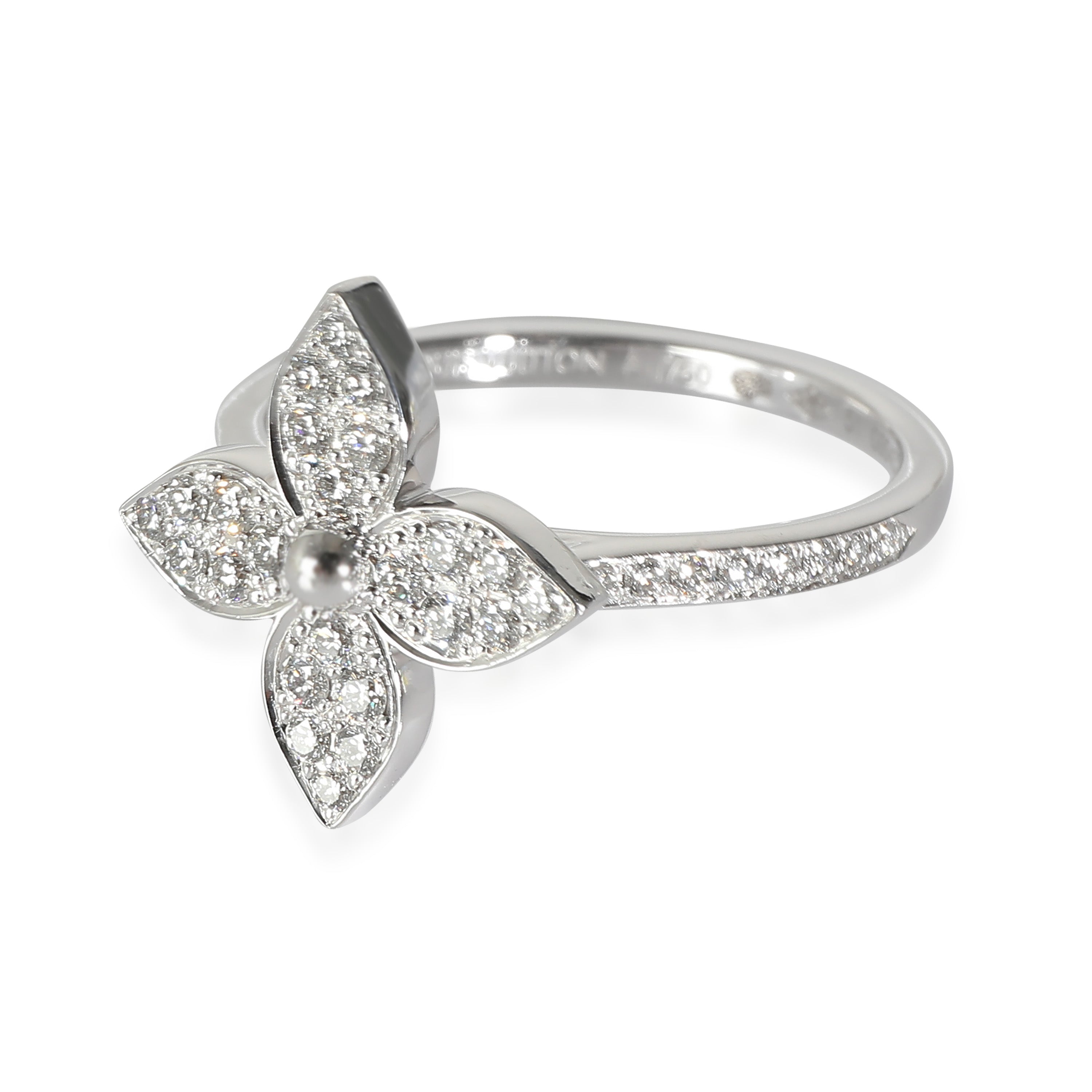 Louis Vuitton Star Blossom Ring in 18K White Gold 0.3 CTW