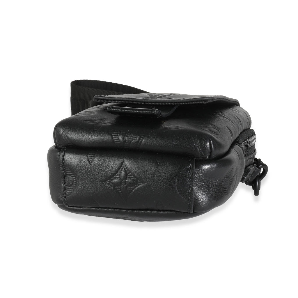 Louis Vuitton Louis Vuitton Black Monogram Shadow Double Phone Pouch NM