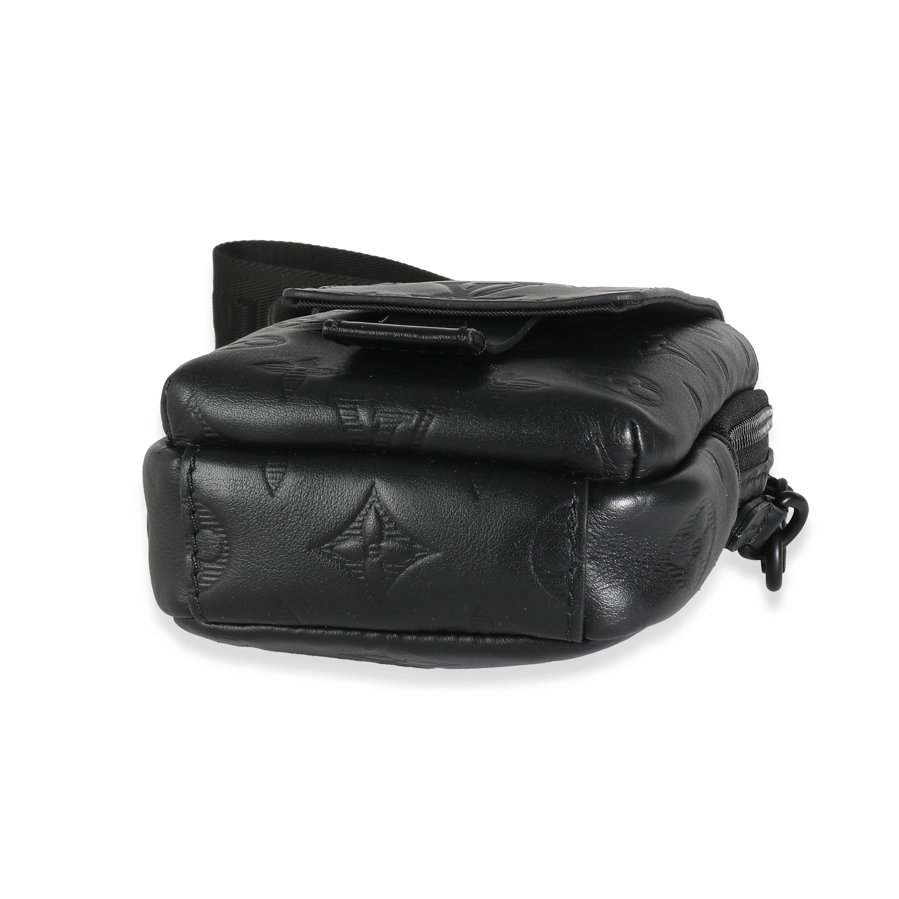 Louis Vuitton Louis Vuitton Black Monogram Shadow Double Phone Pouch NM