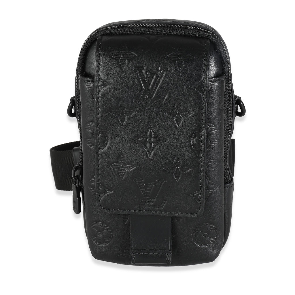 Louis Vuitton Louis Vuitton Black Monogram Shadow Double Phone Pouch NM