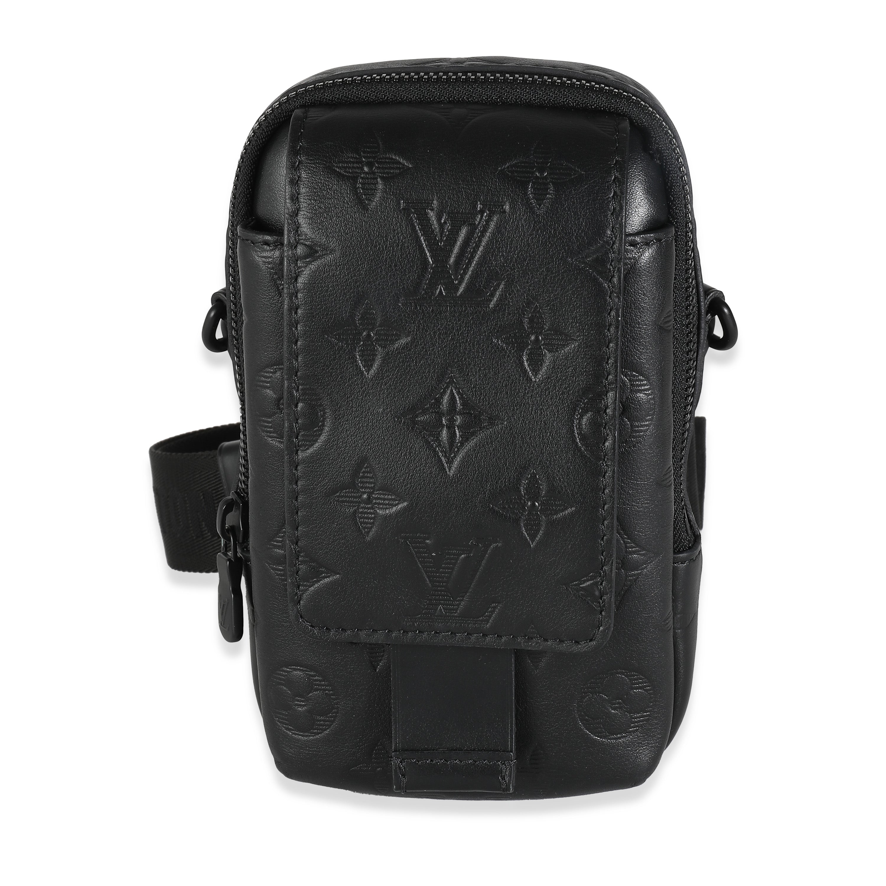 Louis Vuitton Louis Vuitton Black Monogram Shadow Double Phone Pouch NM