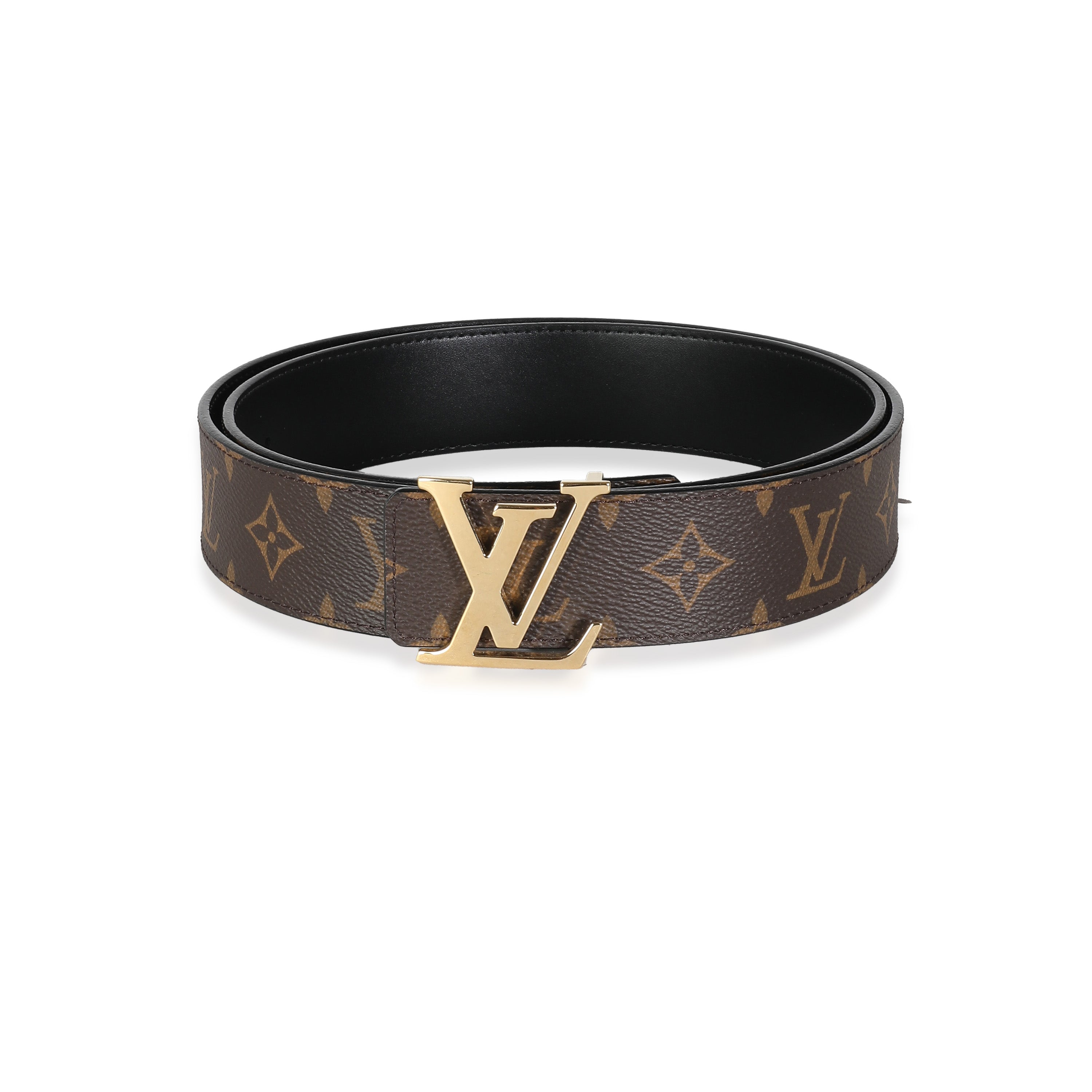 Louis Vuitton Black Monogram Canvas Reversible LV Initiales 40MM Belt 105/42