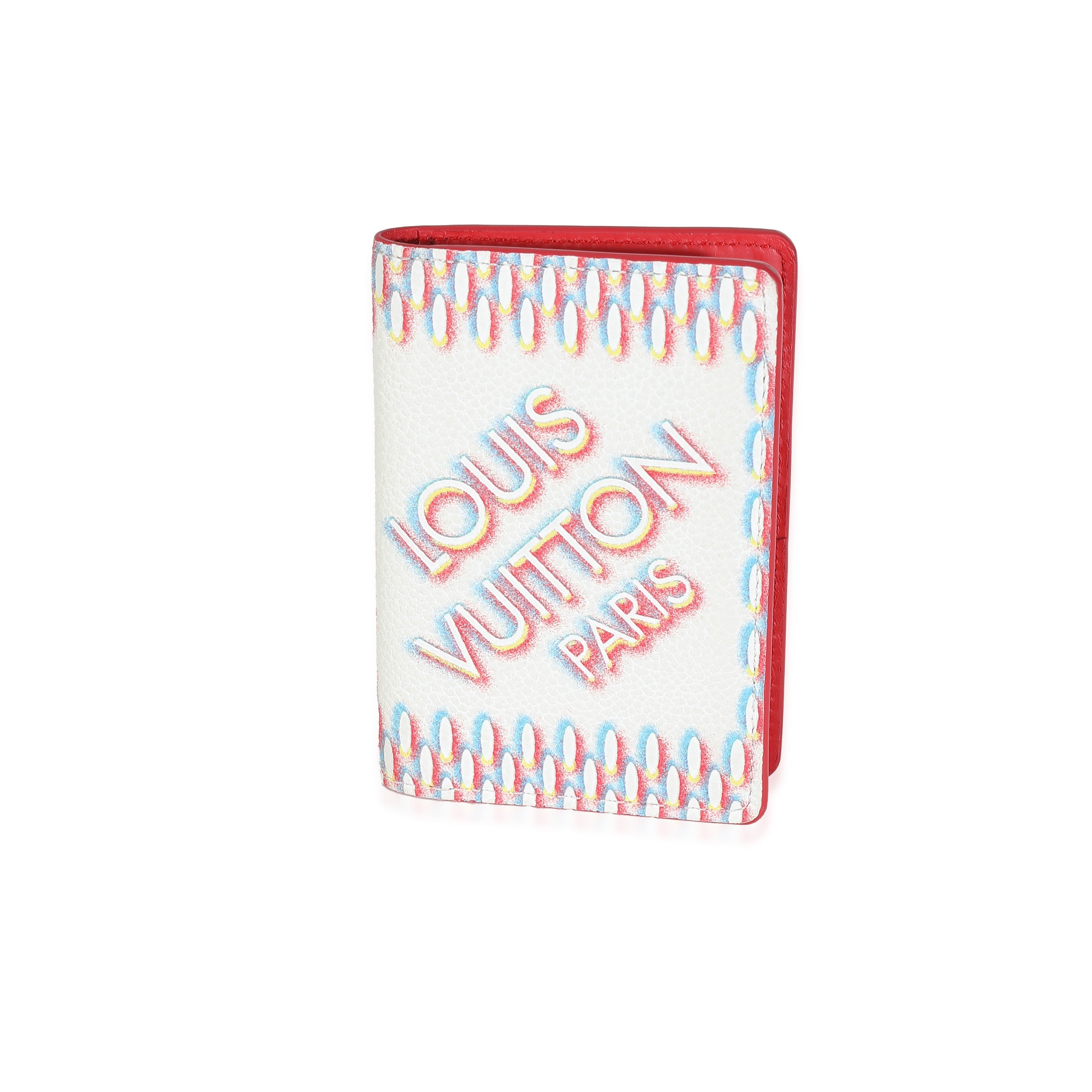 Louis Vuitton Red White Blue Leather Damier Spray Pocket Organizer