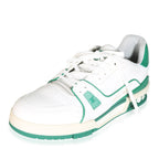 Louis Vuitton Green White Leather LV Trainer Sneaker 6