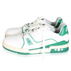 Louis Vuitton Green White Leather LV Trainer Sneaker 6