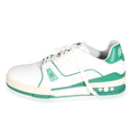 Louis Vuitton Green White Leather LV Trainer Sneaker 6