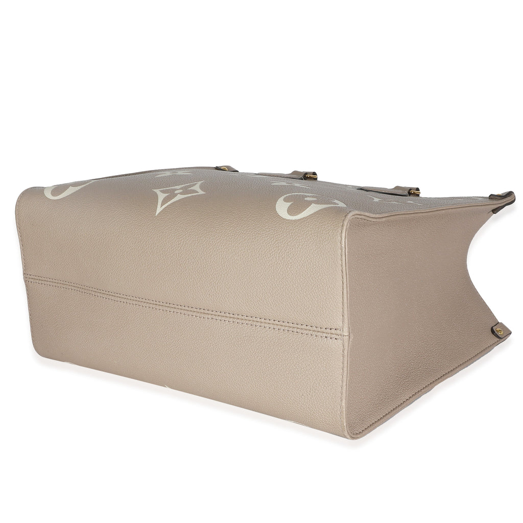 Louis Vuitton Tourterelle Creme Giant Monogram Empreinte Onthego MM