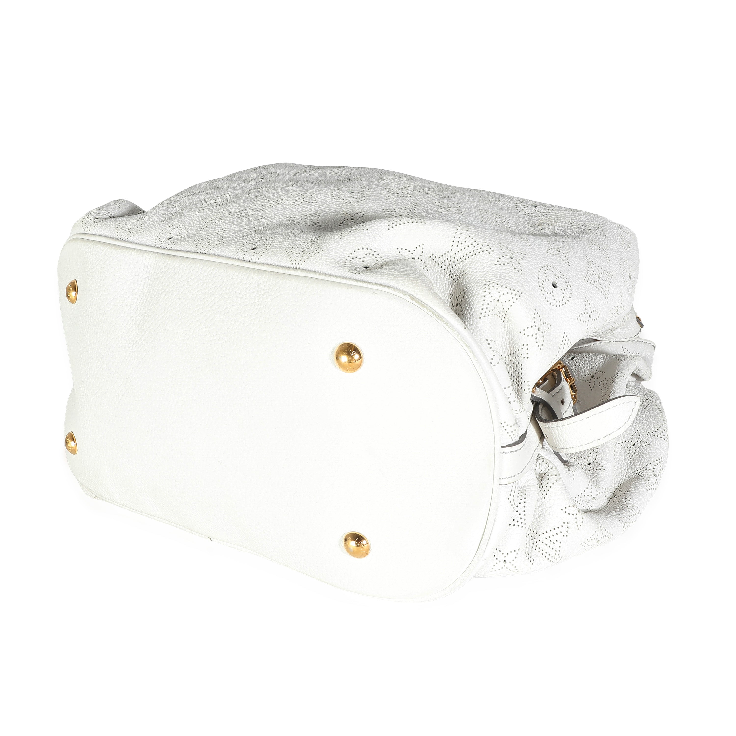 Louis Vuitton White Monogram Mahina XL Hobo