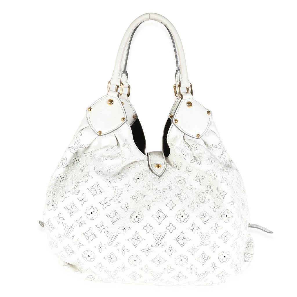 Louis Vuitton White Monogram Mahina XL Hobo
