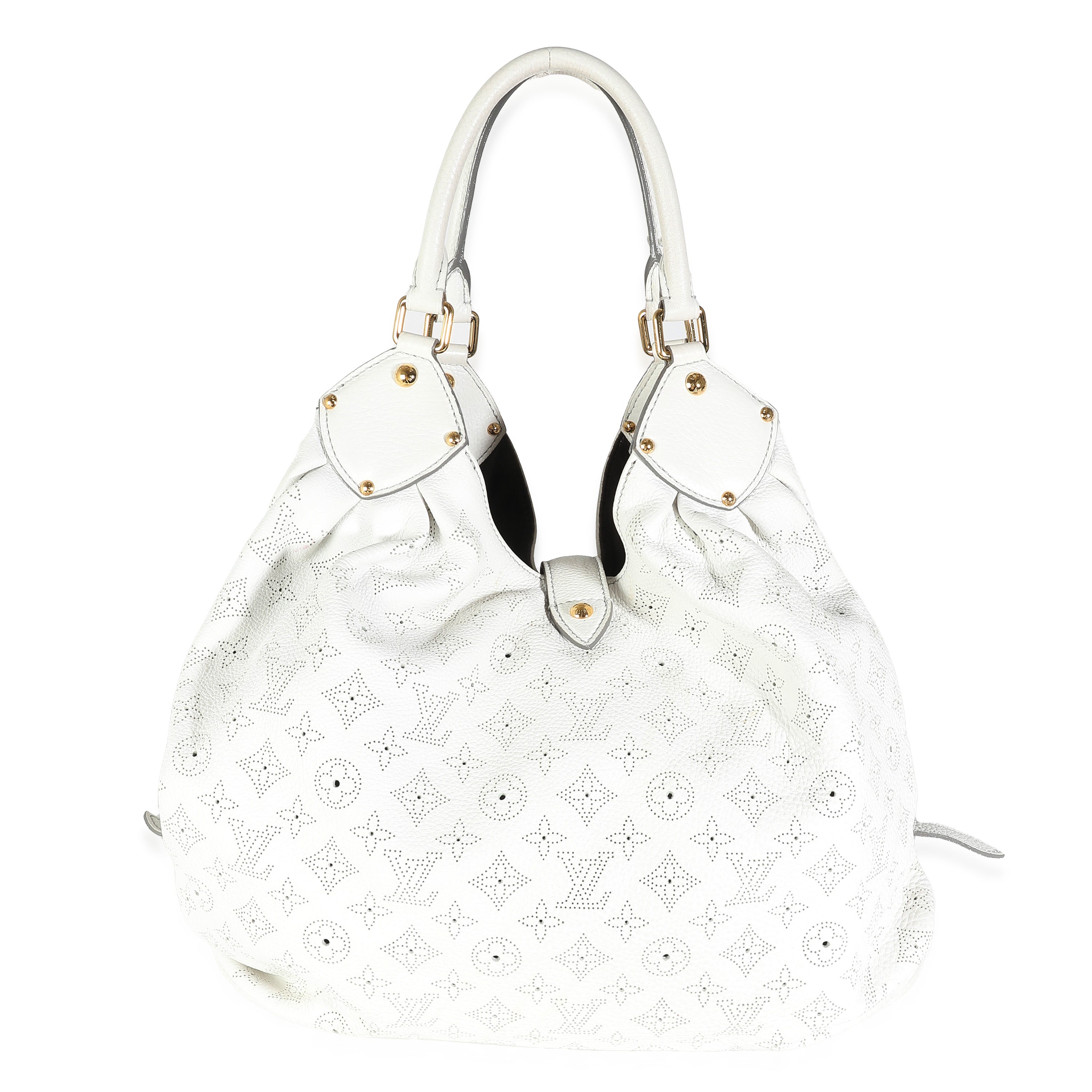 Louis Vuitton White Monogram Mahina XL Hobo