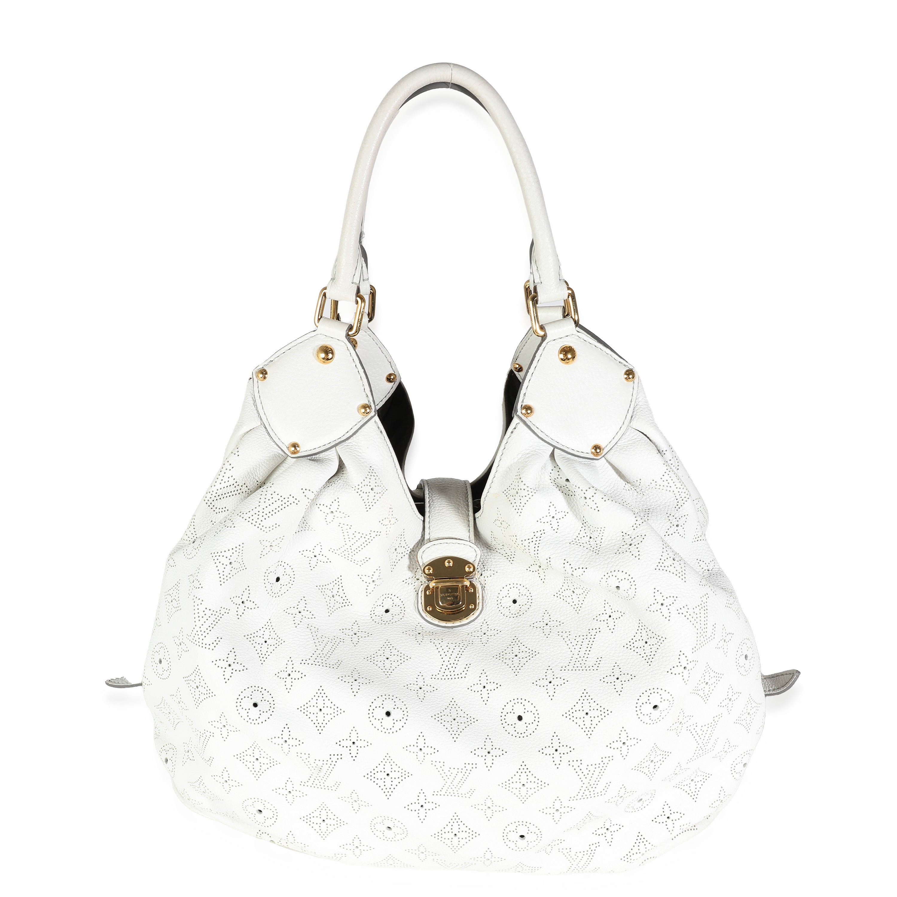 Louis Vuitton White Monogram Mahina XL Hobo
