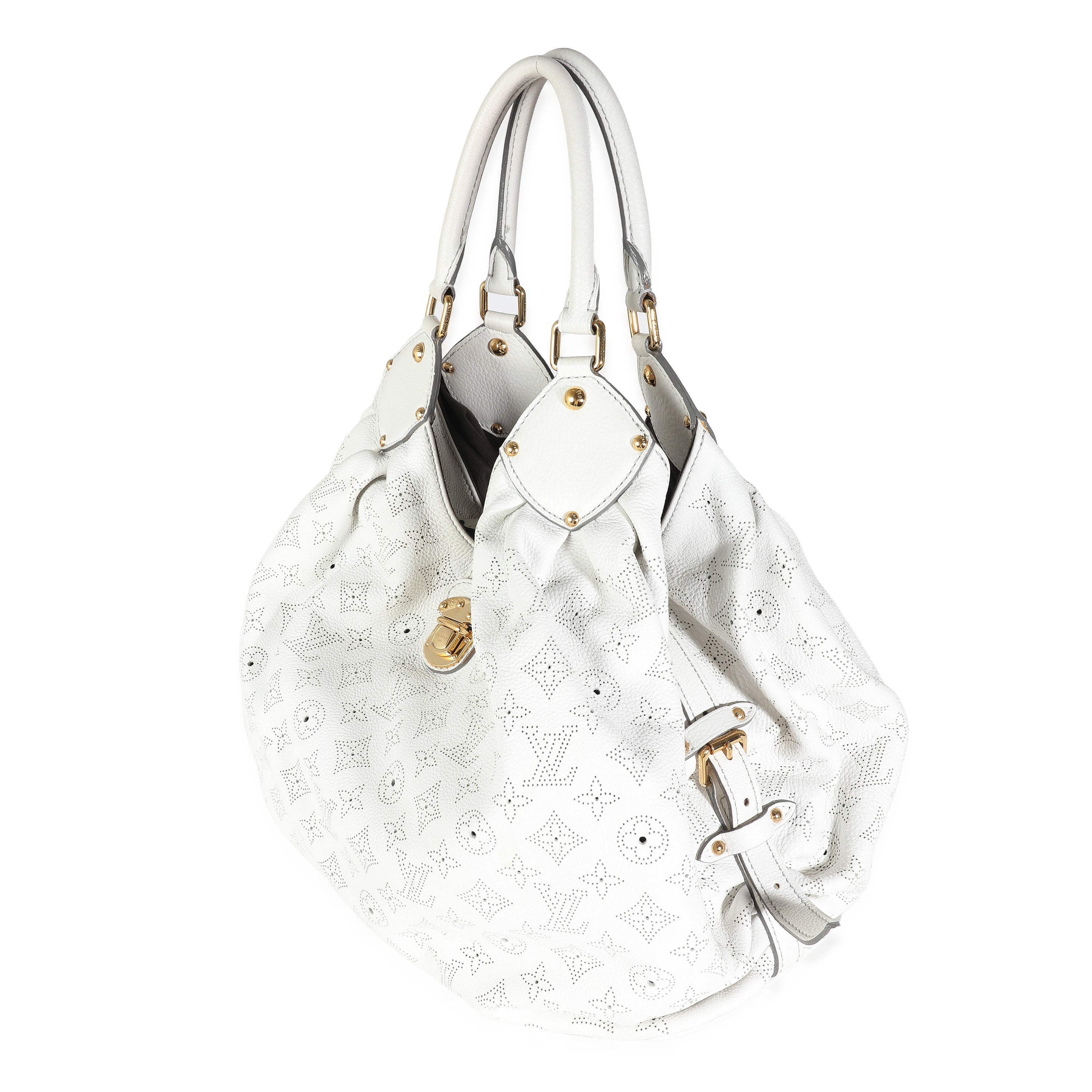 Louis Vuitton White Monogram Mahina XL Hobo
