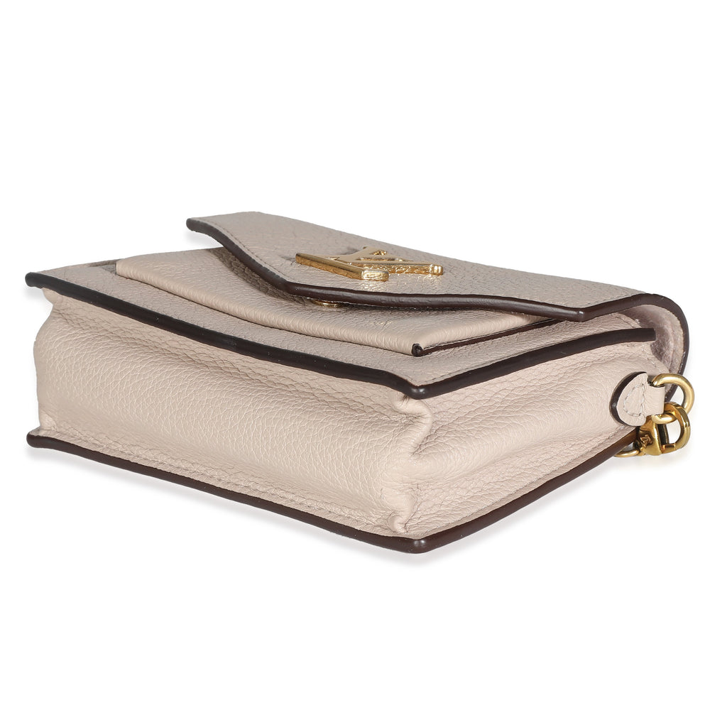 Louis Vuitton Greige Calfskin Mini MyLockMe Chain Pochette