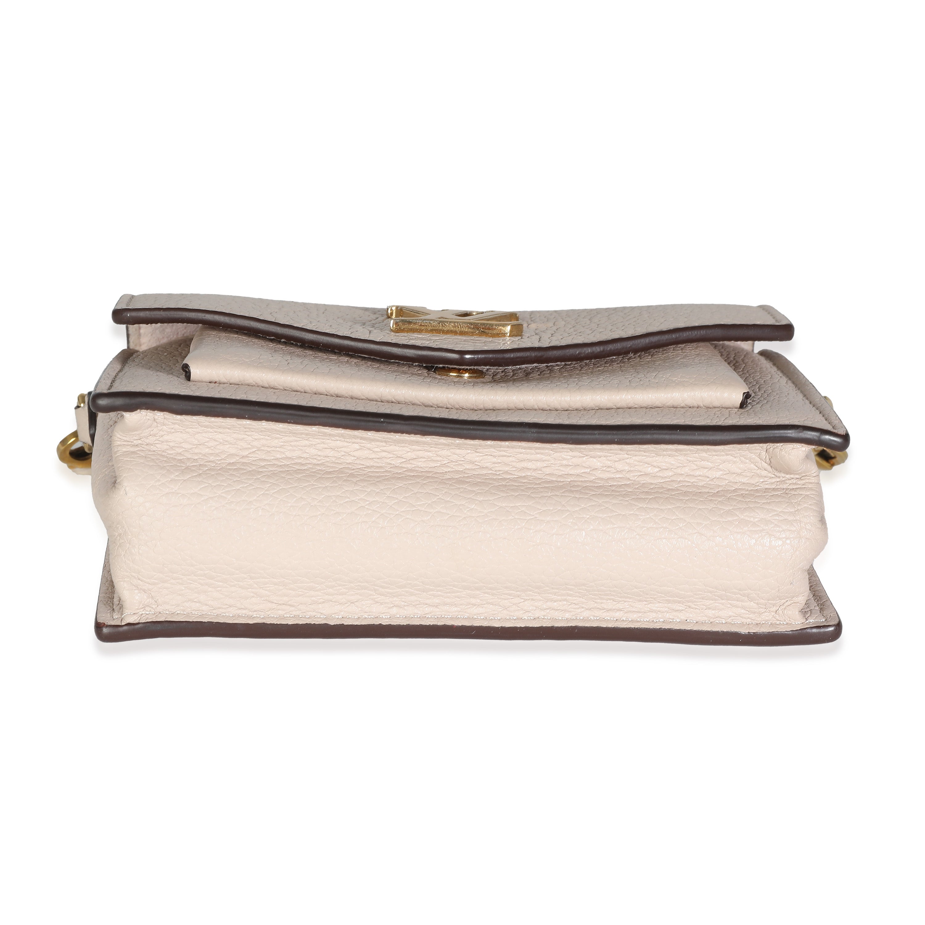 Louis Vuitton Greige Calfskin Mini MyLockMe Chain Pochette
