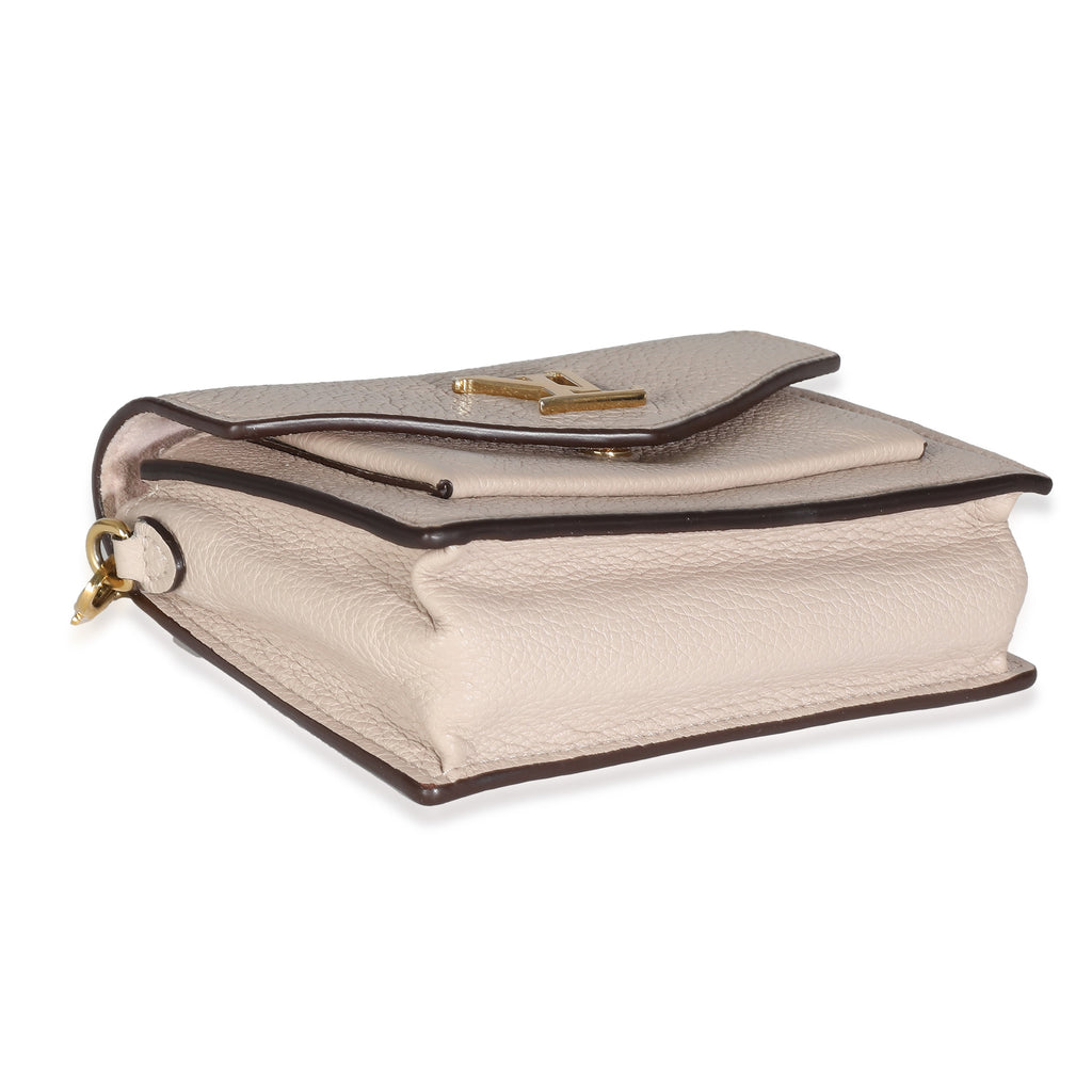 Louis Vuitton Greige Calfskin Mini MyLockMe Chain Pochette