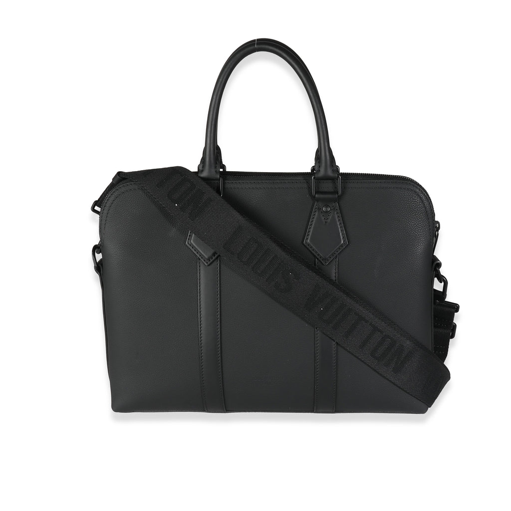 Louis Vuitton Black Calfskin Aerogram Takeoff Briefcase