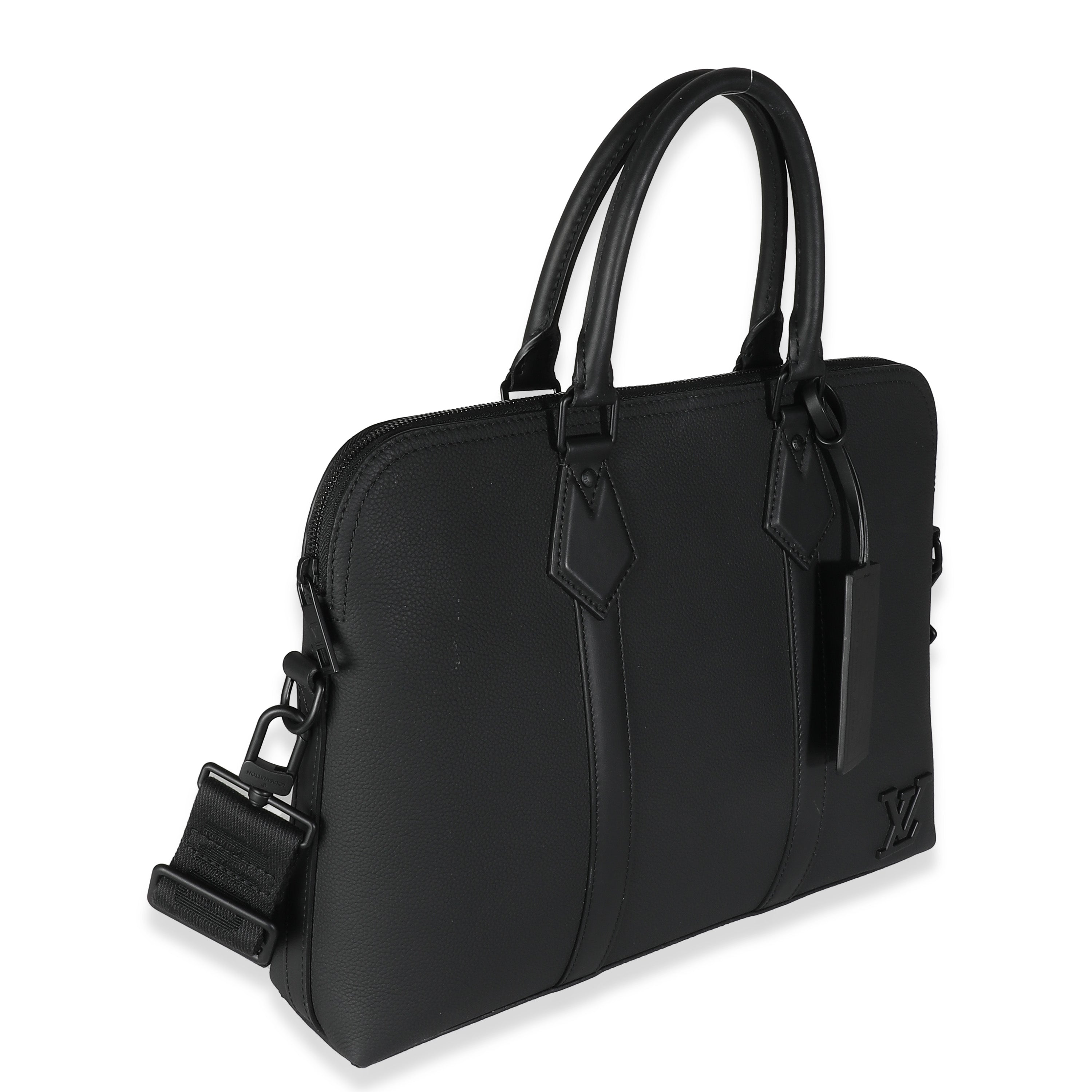 Louis Vuitton Black Calfskin Aerogram Takeoff Briefcase
