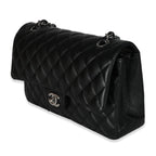 Chanel Black Quilted Lambskin Medium Classic Double Flap Bag